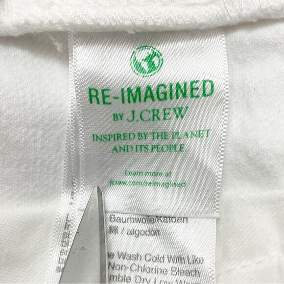 J. Crew Point Sur White Shoreditch Straight Jeans Preppy Coastal Women’s Size 26 - Picture 13 of 15